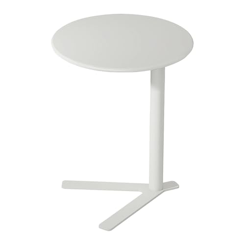 C-förmiger Sofa-beistelltisch, Metall-beistelltisch für Kleine Räume, Tv-tablett Gleitet Unter Die Couch, Kleiner Couchtisch, Snacktisch für Wohnzimmer, Schlafzimmer(48x48x56cm(19x19x22), Frosted) von GUEIFD