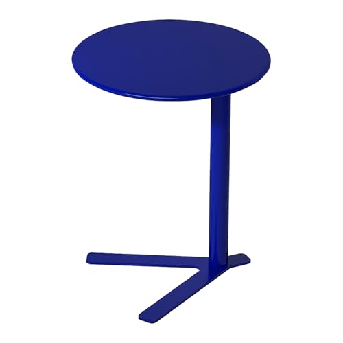 C-förmiger Sofa-beistelltisch, Metall-beistelltisch für Kleine Räume, Tv-tablett Gleitet Unter Die Couch, Kleiner Couchtisch, Snacktisch für Wohnzimmer, Schlafzimmer(48x48x56cm(19x19x22), Blue) von GUEIFD