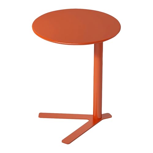 C-förmiger Sofa-beistelltisch, Metall-beistelltisch für Kleine Räume, Tv-tablett Gleitet Unter Die Couch, Kleiner Couchtisch, Snacktisch für Wohnzimmer, Schlafzimmer(48x48x56cm(19x19x22), Orange) von GUEIFD