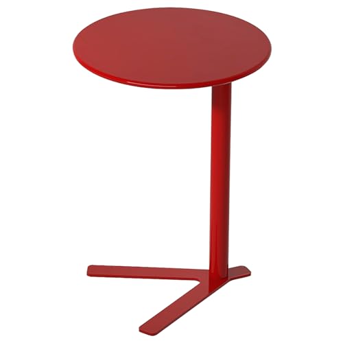 C-förmiger Sofa-beistelltisch, Metall-beistelltisch für Kleine Räume, Tv-tablett Gleitet Unter Die Couch, Kleiner Couchtisch, Snacktisch für Wohnzimmer, Schlafzimmer(48x48x56cm(19x19x22), Red) von GUEIFD