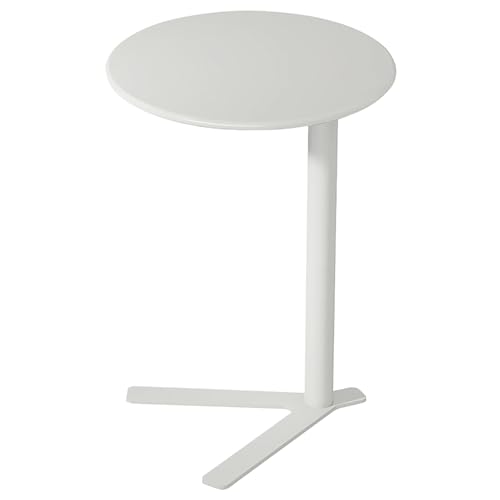 C-förmiger Sofa-beistelltisch, Metall-beistelltisch für Kleine Räume, Tv-tablett Gleitet Unter Die Couch, Kleiner Couchtisch, Snacktisch für Wohnzimmer, Schlafzimmer(48x48x69cm(19x19x27), Frosted) von GUEIFD