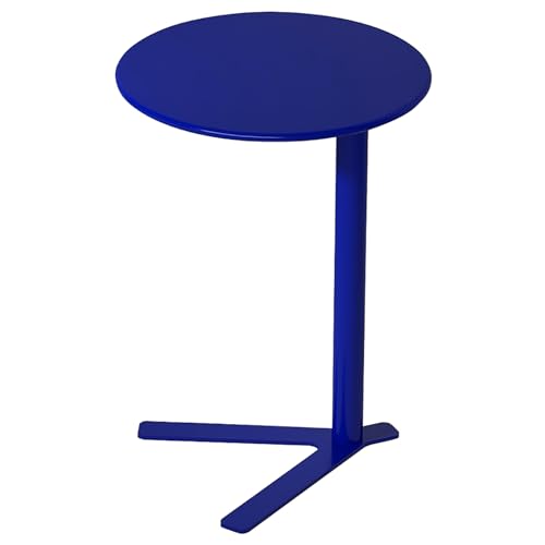 C-förmiger Sofa-beistelltisch, Metall-beistelltisch für Kleine Räume, Tv-tablett Gleitet Unter Die Couch, Kleiner Couchtisch, Snacktisch für Wohnzimmer, Schlafzimmer(48x48x69cm(19x19x27), Blue) von GUEIFD