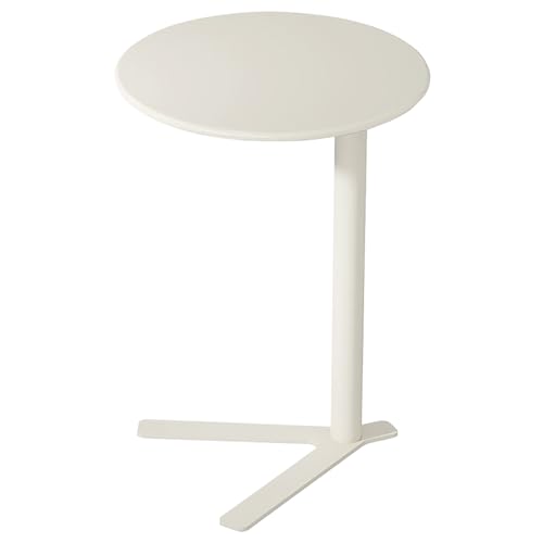 C-förmiger Sofa-beistelltisch, Metall-beistelltisch für Kleine Räume, Tv-tablett Gleitet Unter Die Couch, Kleiner Couchtisch, Snacktisch für Wohnzimmer, Schlafzimmer(48x48x69cm(19x19x27), Cream) von GUEIFD