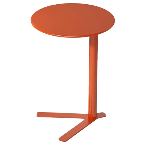 C-förmiger Sofa-beistelltisch, Metall-beistelltisch für Kleine Räume, Tv-tablett Gleitet Unter Die Couch, Kleiner Couchtisch, Snacktisch für Wohnzimmer, Schlafzimmer(48x48x69cm(19x19x27), Orange) von GUEIFD