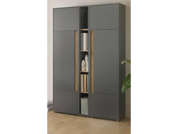 Aktenschrank Set Center in grau matt und Eiche Wotan 120 x 200 cm von GÜNSTIG EINRICHTEN