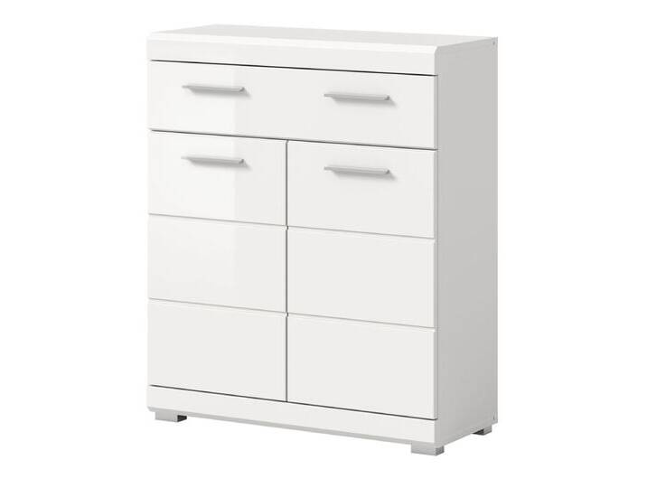 Badezimmer Kommode Shawn in weiß Hochglanz 74 x 88 cm von GÜNSTIG EINRICHTEN