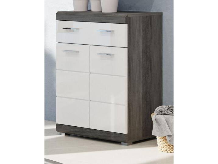 Badezimmer Kommode Shawn in weiß Hochglanz und Rauchsilber grau 74 x 88 cm Badezimmer Kommode Shawn in weiß Hochglanz und Rauchsilber grau 74 x 88 cm von GÜNSTIG EINRICHTEN