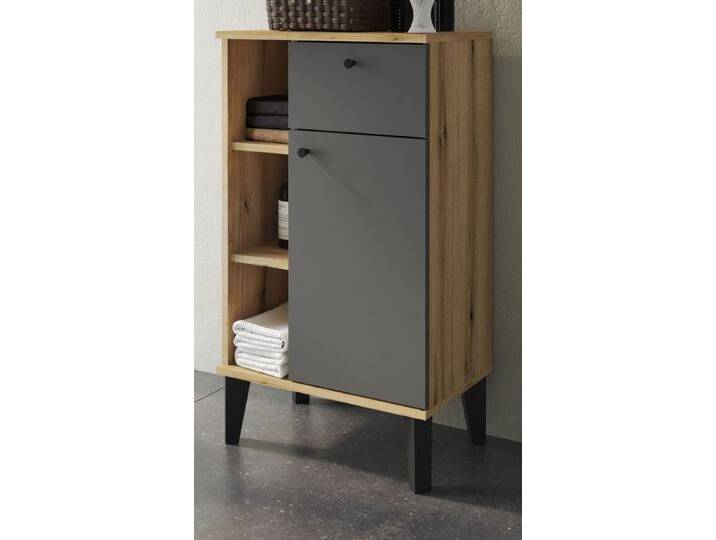 Badezimmer Kommode Torsby in grau und Eiche 51 x 90 cm von GÜNSTIG EINRICHTEN