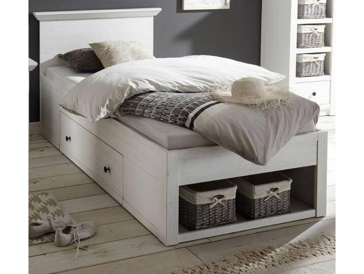 Bett Hooge in Pinie weiß Liegefläche 90 x 200 cm Bett Hooge in Pinie weiß Liegefläche 90 x 200 cm von GÜNSTIG EINRICHTEN