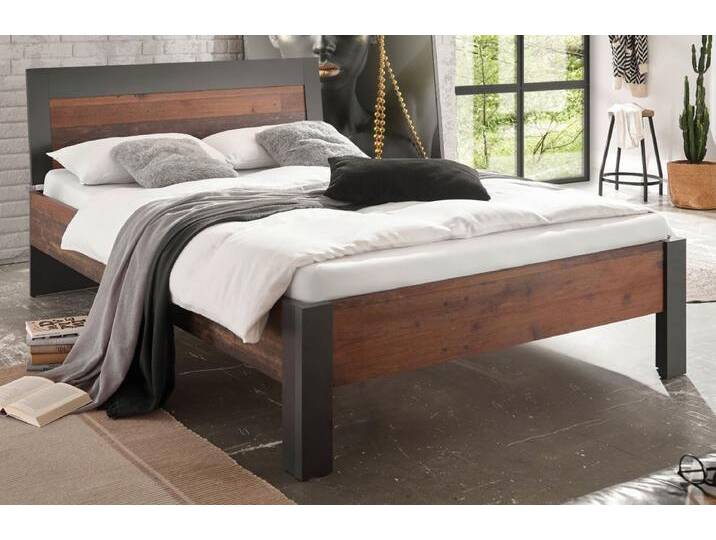 Bett Ward in Used Wood Shabby und Matera grau Liegefläche 140 x 200 cm von GÜNSTIG EINRICHTEN