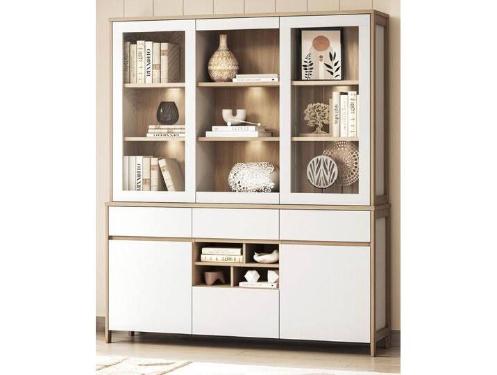 Buffet Finnes in weiß und Eiche 164 x 195 cm Buffet Finnes in weiß und Eiche 164 x 195 cm von GÜNSTIG EINRICHTEN