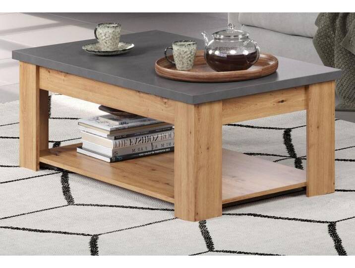 Couchtisch Follow in Eiche Artisan und grau 120 cm von GÜNSTIG EINRICHTEN