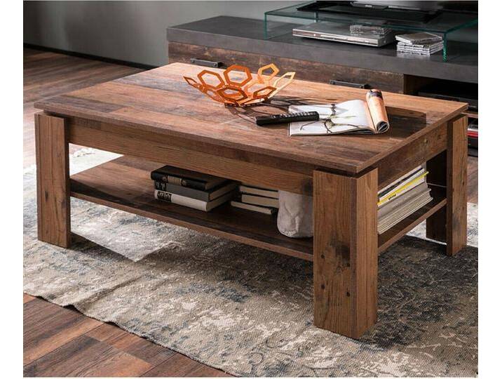 Couchtisch Indy in Used Wood Shabby 110 x 65 cm mit Ablage von GÜNSTIG EINRICHTEN