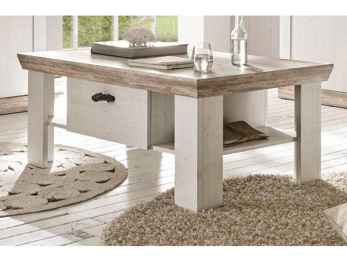 Couchtisch Rovola in Pinie weiß Landhaus 109 x 69 cm von GÜNSTIG EINRICHTEN