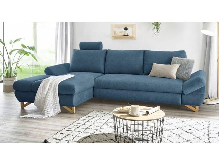 Ecksofa Skalm in blau 284 cm von GÜNSTIG EINRICHTEN