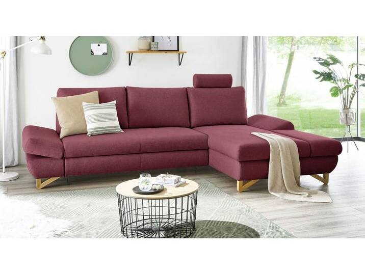 Ecksofa Skalm in bordeaux 284 cm von GÜNSTIG EINRICHTEN
