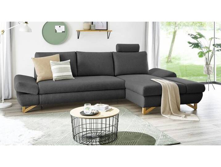 Ecksofa Skalm in grau mit Bettfunktion 284 cm von GÜNSTIG EINRICHTEN