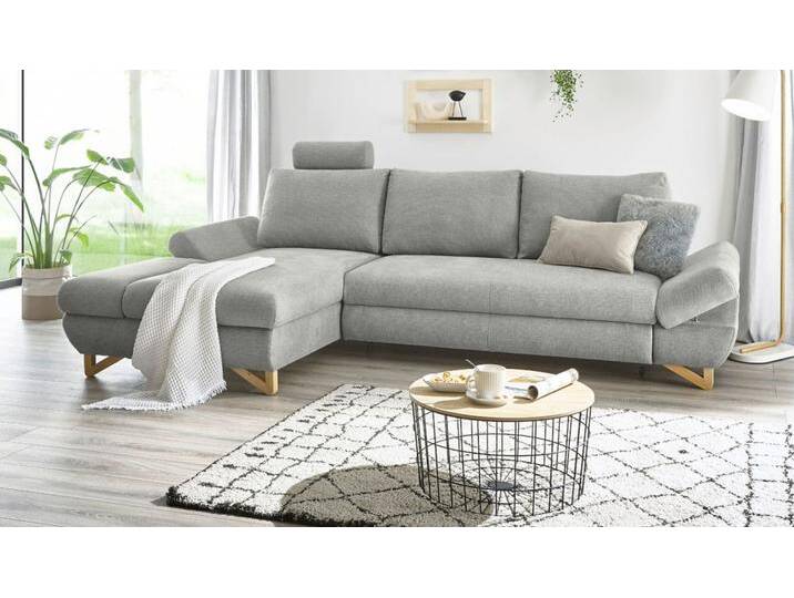 Ecksofa Skalm in grau mit Bettfunktion 284 cm von GÜNSTIG EINRICHTEN