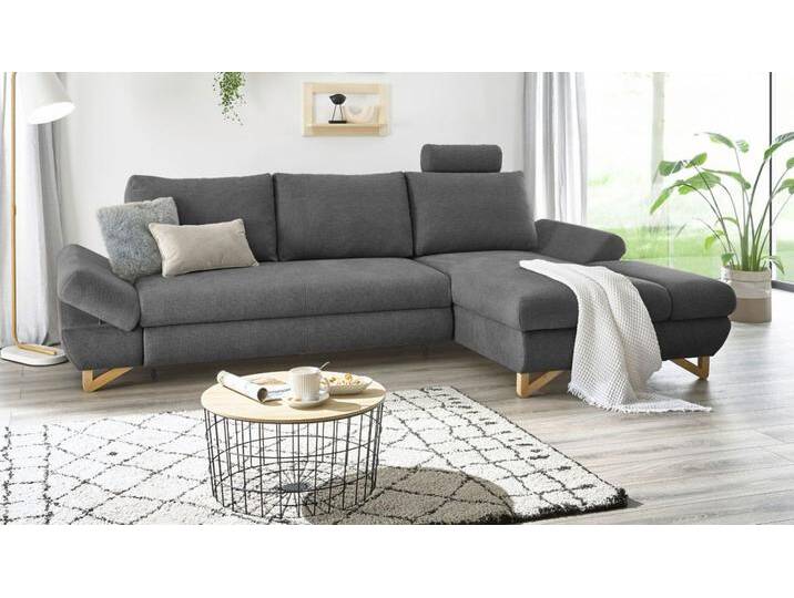 Ecksofa Skalm in grau mit Bettfunktion 284 cm von GÜNSTIG EINRICHTEN