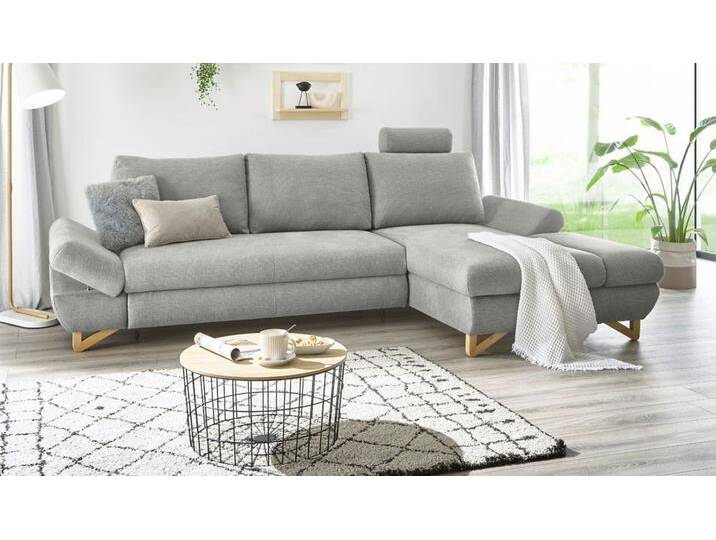 Ecksofa Skalm in grau mit Bettfunktion 284 cm von GÜNSTIG EINRICHTEN