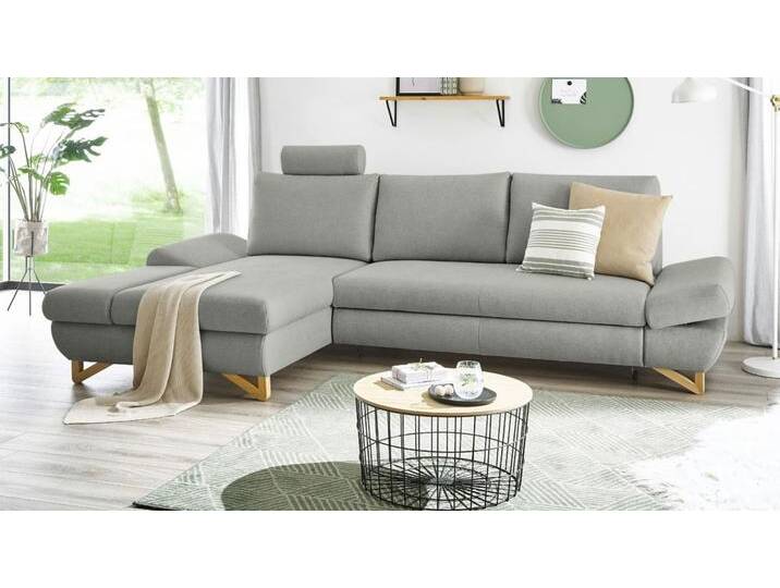 Ecksofa Skalm in grau mit Bettfunktion 284 cm von GÜNSTIG EINRICHTEN