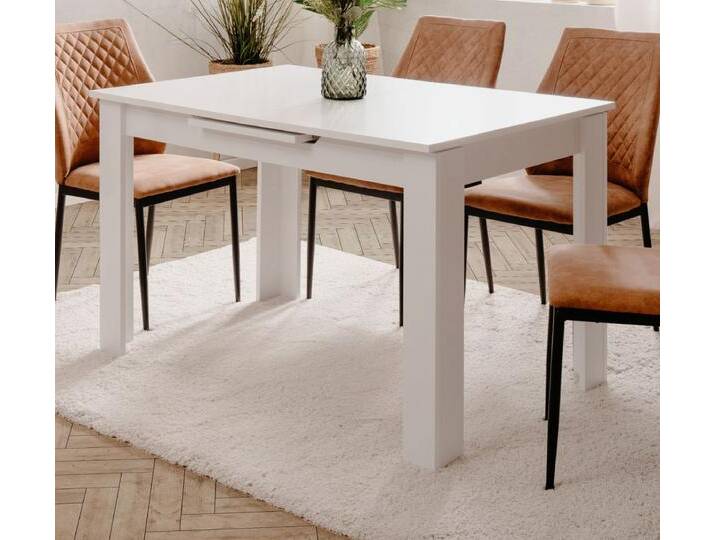 Esstisch Finham in weiß ausziehbar 125 - 165 x 80 cm von GÜNSTIG EINRICHTEN