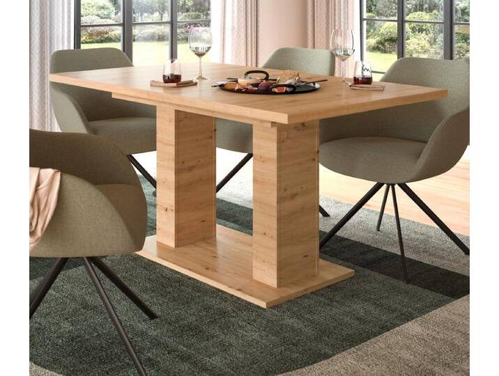 Esstisch Home-X in Eiche ausziehbar 150 - 190 cm von GÜNSTIG EINRICHTEN