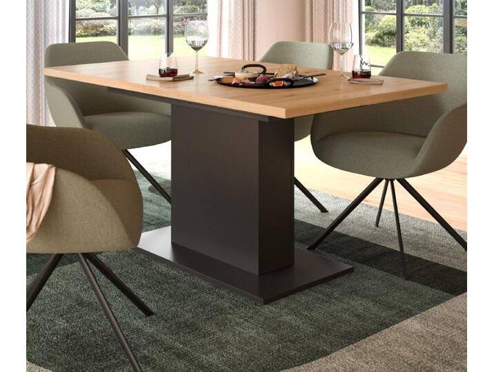 Esstisch Home-X in Eiche und grau ausziehbar 150 - 190 cm von GÜNSTIG EINRICHTEN