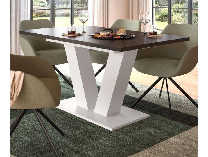 Esstisch Home-X in grau und weiß ausziehbar 150 - 190 cm von GÜNSTIG EINRICHTEN