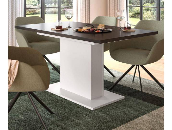 Esstisch Home-X in grau und weiß ausziehbar 150 - 190 cm von GÜNSTIG EINRICHTEN