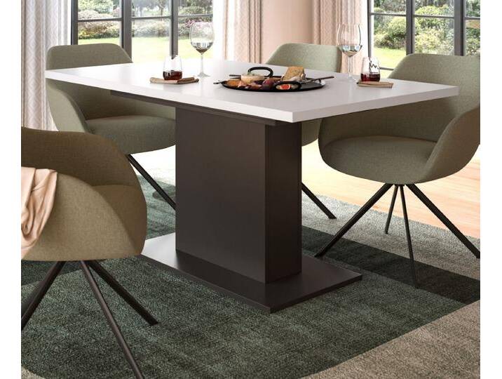 Esstisch Home-X in weiß und grau ausziehbar 150 - 190 cm von GÜNSTIG EINRICHTEN