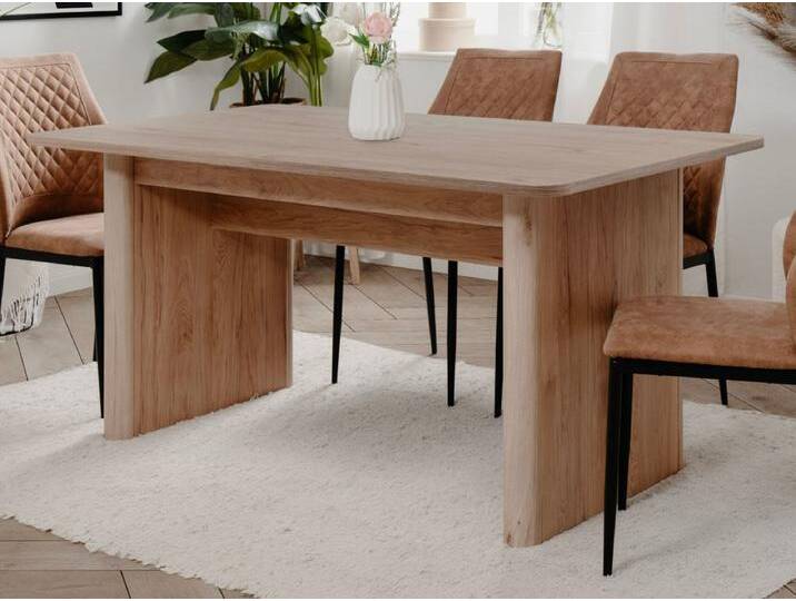 Esstisch Jaron in Hickory Walnuss ausziehbar 160 - 200 x 90 cm von GÜNSTIG EINRICHTEN