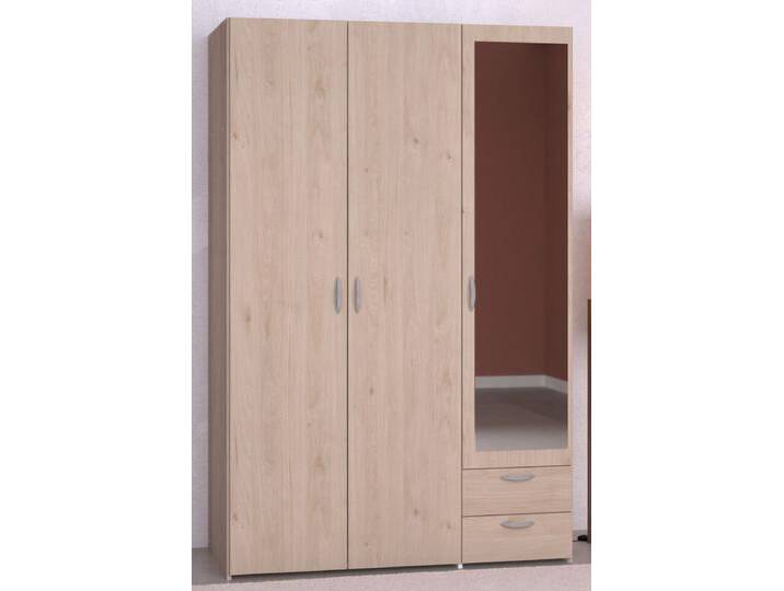 Furn.Design Kleiderschrank Enjour in Eiche mit Spiegel 120 cm von GÜNSTIG EINRICHTEN