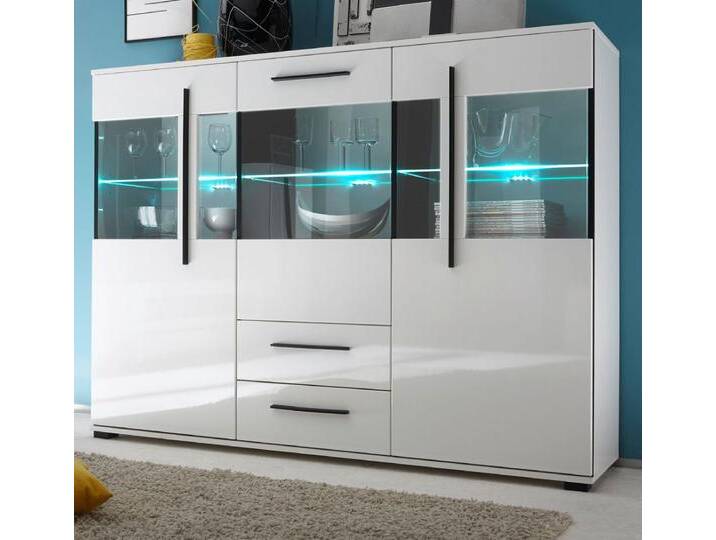 Highboard Design-D in Hochglanz weiß 160 x 126 cm Highboard Design-D in Hochglanz weiß 160 x 126 cm von GÜNSTIG EINRICHTEN