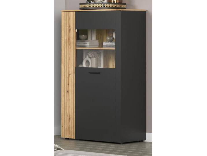 Highboard Esteban in grau und Eiche Evoke 90 x 146 cm von GÜNSTIG EINRICHTEN
