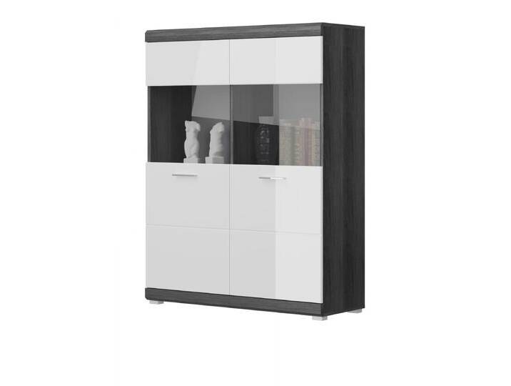Highboard Scout in weiß Hochglanz und Rauchsilber grau 113 cm von GÜNSTIG EINRICHTEN