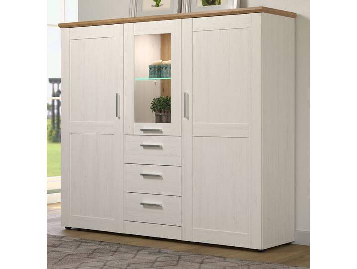 Highboard Shade in Andersen Pinie weiß und Eiche Artisan Landhaus 159 x 140 cm Highboard Shade in Andersen Pinie weiß und Eiche Artisan Landhaus 159 x 140 cm von GÜNSTIG EINRICHTEN