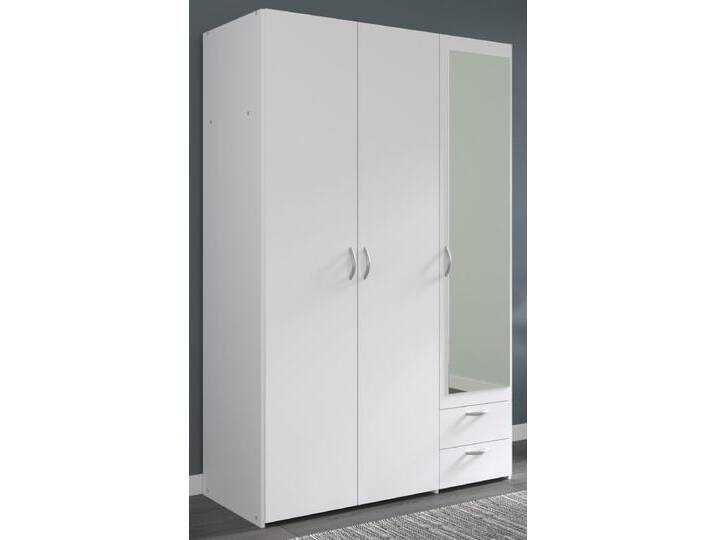 Kleiderschrank Enjour in weiß mit Spiegel 3-türig 120 cm von GÜNSTIG EINRICHTEN