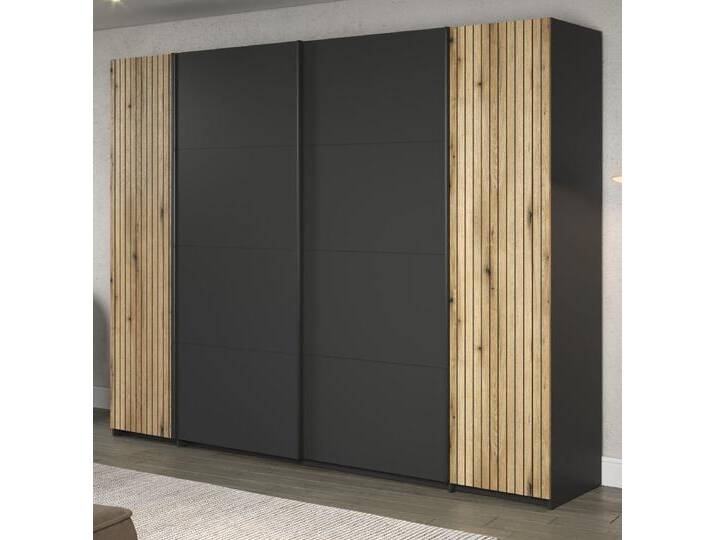 Kleiderschrank Esteban in grau und Eiche Evoke 270 cm von GÜNSTIG EINRICHTEN