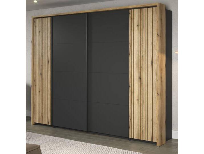 Kleiderschrank Esteban in grau und Eiche Evoke 280 cm von GÜNSTIG EINRICHTEN