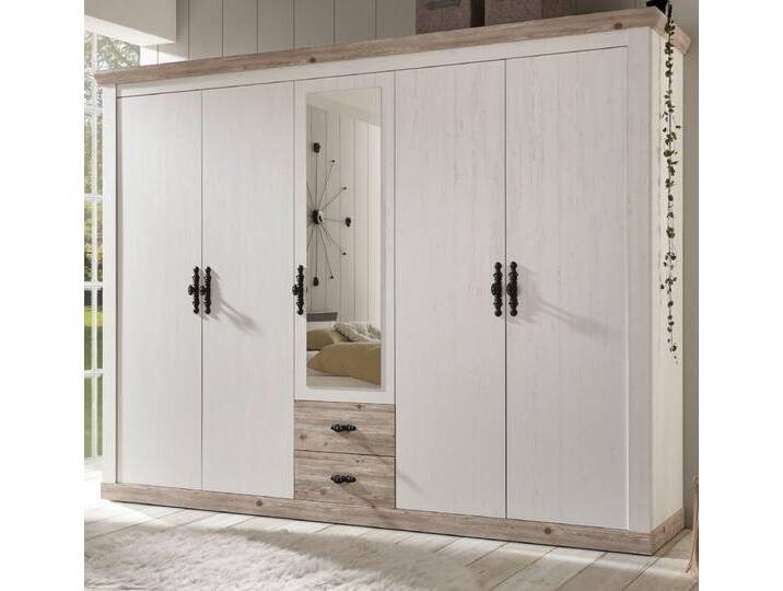 Kleiderschrank Rovola in Pinie weiß Landhaus 265 x 201 cm Kleiderschrank Rovola in Pinie weiß Landhaus 265 x 201 cm von GÜNSTIG EINRICHTEN