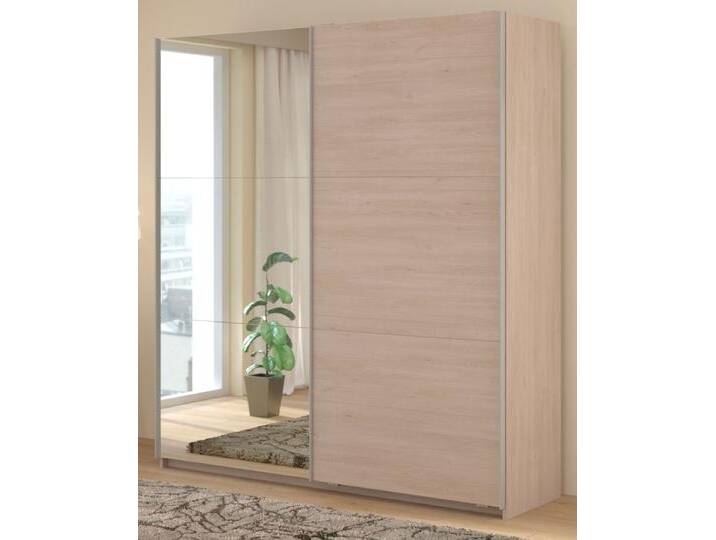 Kleiderschrank Swing in Eiche mit Spiegel 178 cm von GÜNSTIG EINRICHTEN