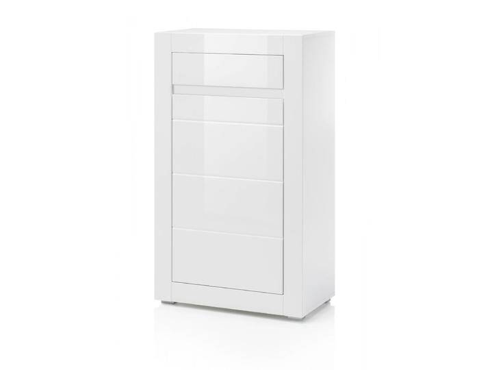 Kommode Nobile in Hochglanz weiß / Stone Design grau 66 x 112 cm von GÜNSTIG EINRICHTEN