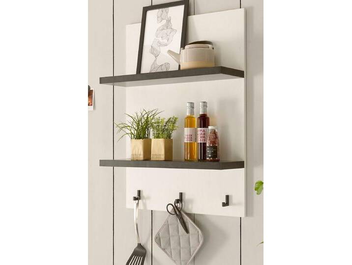 Küchenregal Stove in weiß Pinie und anthrazit Landhaus 60 x 84 cm von GÜNSTIG EINRICHTEN
