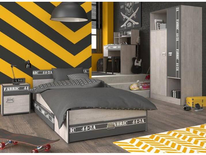 Parisot Kinderzimmer Fabric in Esche grau Jugendzimmer Set 4-tlg. von GÜNSTIG EINRICHTEN