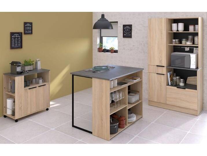 Parisot Küchenschrank Set 3-tlg. Fumay in Eiche und grau von GÜNSTIG EINRICHTEN