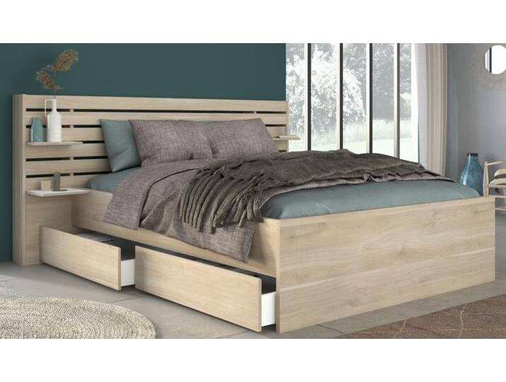 Parisot Stauraumbett Escale in Eiche japanisch Liegefläche 140 x 200 cm von GÜNSTIG EINRICHTEN