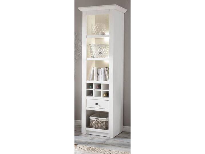 Regal Hooge in Pinie weiß Vitrine 58 x 207 cm von GÜNSTIG EINRICHTEN