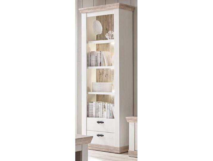 Regal Rovola in Pinie weiß Landhaus 71 x 201 cm von GÜNSTIG EINRICHTEN