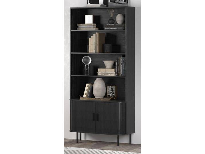 Regalschrank Ronin in Esche schwarz 80 x 172 cm von GÜNSTIG EINRICHTEN